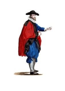 Historical clothing, fashion in the course of time, clothing of a doctor in Holland in 1640,