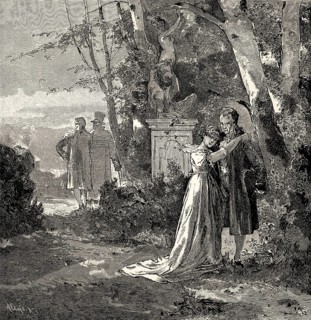 ACT I, SCENE VI., Duke, Eugenie, scene from THE NATURAL DAUGHTER, DIE NATÜRLICHE TOCHTER, by Johann