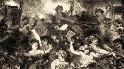 A Bacchanalia, festival of Bacchus of Alexander the Great or Alexander III of Macedon, 356-323 BC