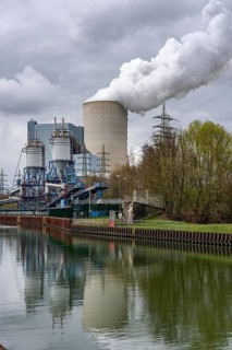 The UNIPER Datteln 4 coal-fired power plant, power plant block and cooling tower, Dortmund-Ems