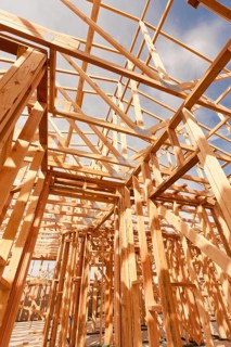 New Construction Wood Home Framing Abstract