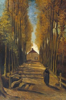 Avenue of Poplars in Autumn (1884), Avenue of Poplars in Autumn (1884), Painting by Vincent Willem