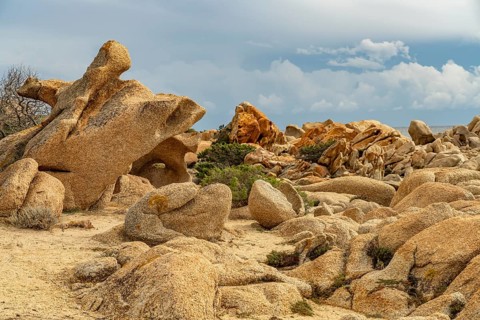 Rock formation on the coast near Tizzano, Sartene, Corsica, France