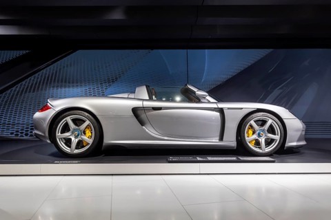 Porsche Museum Stuttgart-Zuffenhausen. Porsche Carrera GT built in 2006. The automotive museum of