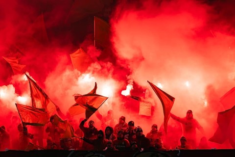 LUBIN, POLAND - DECEMBER 8, 2024: Football match Polish PKO Ekstraklasa between KGHM Zaglebie Lubin