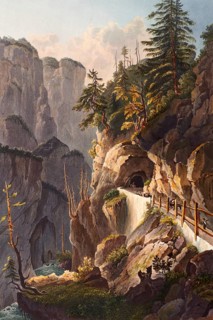 View of the abandoned gallery, coming from Tousis, Route du Splugen, gorge and road tunnel, Splügen