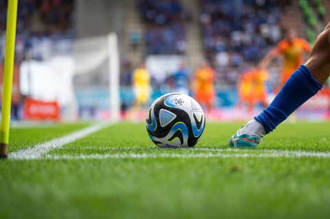 LUBIN, POLAND - JULY 23, 2023: Football match Polish PKO Ekstraklasa between KGHM Zaglebie Lubin vs