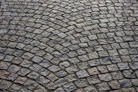 Detailed view of grey paving stones in a geometric pattern, Ramsberg, Großer Brombachsee,