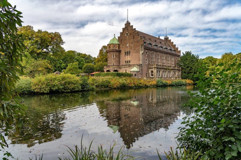 Das Wasserschloss Haus Wittringen in Gladbeck, Ruhr area, North Rhine-Westphalia, Germany