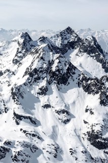 Peaks and mountains in winter, Sellraintal, Stubai Alps, Kühtai, Tyrol, Austria