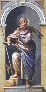 St Matthew, name of a disciple of Jesus of Nazareth, who is named as one of the twelve apostles in