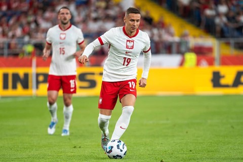 CHORZOW, POLAND - JUNE 6, 2025: Friendly match Poland - Moldova. In action Przemyslaw Frankowski