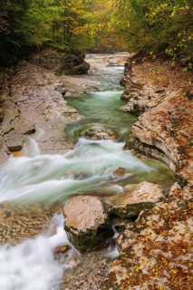 Rocks and clear water, Taugl creek, Bad Vigaun, Austria
