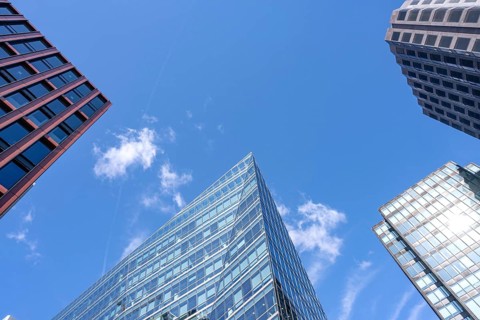 High rise modern design commercial office buildings in the British capital London, a major