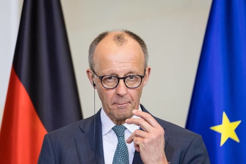 Friedrich Merz (Chancellor of the Federal Republic of Germany, CDU) at a joint press conference