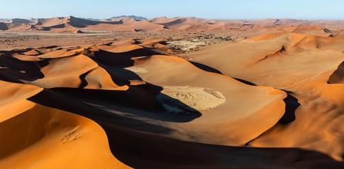 Aerial view, Dramatic sand dunes in the Namib Desert, Namib Naukluft Park, Namibia