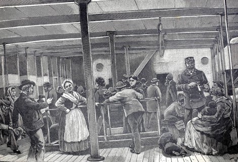 Augusta Victoria, a fast steamer that was the largest German passenger ship from 1888 to 1889. It