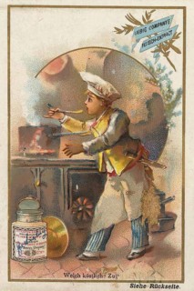 Series of pictures of children in various professions with Liebig glass, cook, Liebig picture,