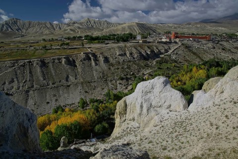 Nepal. Landlocked country in the Himalayas, mustang, mountains, Kali Gandaki gorge, Lo Montag, old