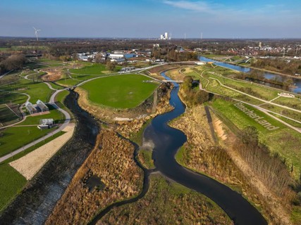 Castrop-Rauxel, North Rhine-Westphalia, Germany - EMSCHERLAND adventure park, new nature and water