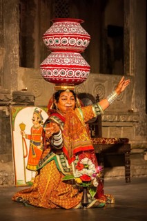 UDAIPUR, INDIA, NOVEMBER 24: Bhavai performance, famous folk dance of Rajasthan state of India.