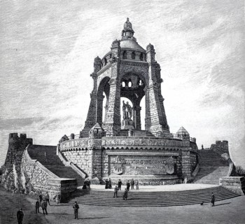 The Kaiser Wilhelm Memorial on Wittekindsberg in Porta Westphalica around 1890, North