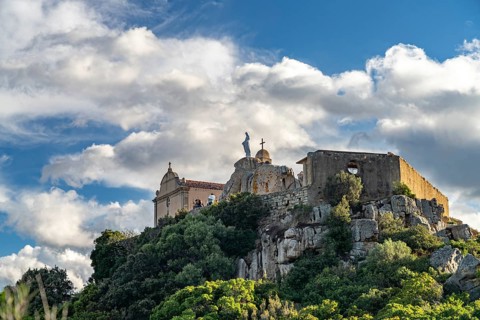 The Notre Dame de la Serra pilgrimage chapel in Calvi, Balagne, Corsica, France