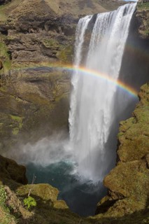 Skógafoss is a waterfall situated on the Skógá River in the south of Iceland. Height 60 m, width 25