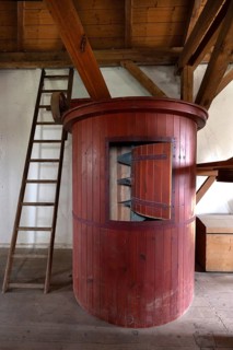 Flour silo with screw conveyor, former grain mill, Middle Franconia, Bavaria, Germany