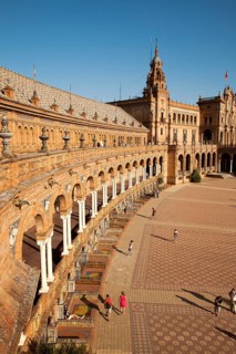 The Plaza de España, Seville, Spain built in 1928 for the Ibero-American Exposition of 1929. It is