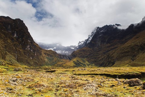 A breathtaking view of the rugged Andean landscape at El Altar volcano, Ecuador, showcasing
