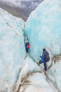 Mountaineers on glacier, Fox Glacier, Westland National Park, South Island, New Zealand