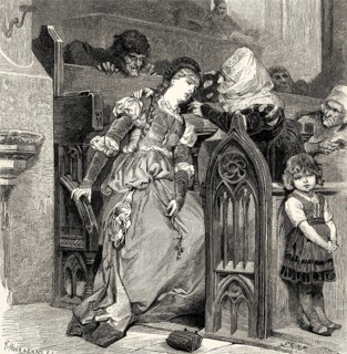 Gretchen with the Evil-Spirit, first part of the tragic play Faust by Johann Wolfgang von Goethe