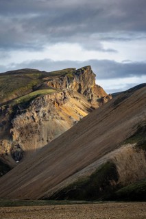 Rhyolite mountains, volcanic landscape, colourful erosion landscape with mountains,