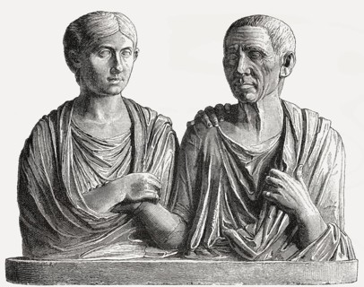 Marcus Porcius Cato Uticensis and his daughter Porcia Catonis