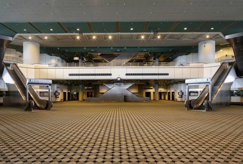 View of the vacant ICC, International Congress Center Berlin. The ICC has been added to the Berlin
