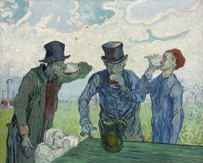 The Drinkers (1890), Painting by Vincent Willem van Gogh (born 30 March 1853 in Groot-Zundert, died