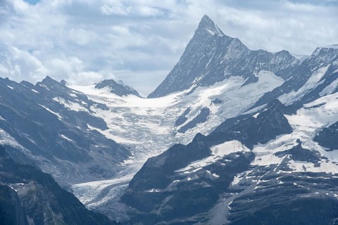 Finsteraarhorn glaciers and peaks, Bernese Alps, Bernese Oberland, Switzerland