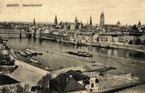 Historical postcard around 1900, Bremen, Germany, reproduction of a postcard, historical