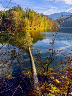 Autumn atmosphere at Hechtsee lake near Kufstein, Tyrol, Austria