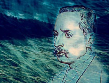 Portrait of Rainer Maria Rilke, 1875 – 1926, Austrian poet and novelist, based on a sketch by Emil