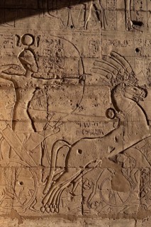 Hieroglyphic relief details from the Ramesseum, memorial temple or mortuary temple of Egyptian