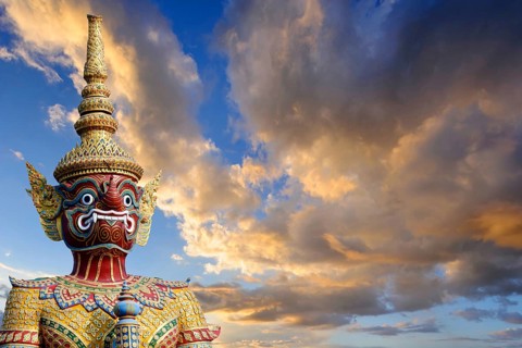 Yak, Yaksa, Teppanom, temple guardian in Thailand, Pattaya, Thailand