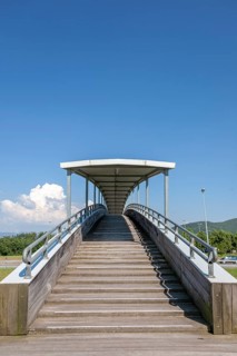 Pedestrian bridge over a motorway