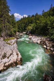 Mountain stream, Triftsteig along the Saalach near Lofer, Saalachtal, Pinzgau, Salzburg province,