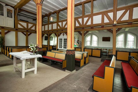 Huguenot church Carlsdorf, Schöneberg, Hofgeismar, Weserbergland, Hesse, Germany