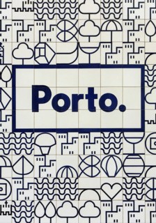 The visual identity logo of the city of Porto, a stylized illustration with blue lines against a