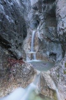 Heckenbach waterfall, The dripping eye of nature, Kochel am See, Bavaria, Germany