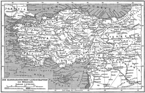 Ancient Map of Asia Minor or Anatolia