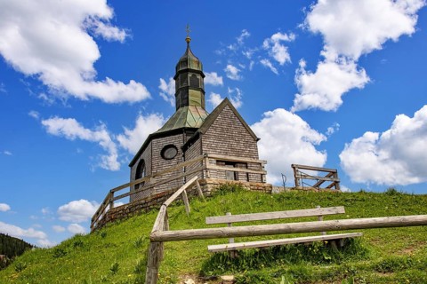 Holy Cross Chapel on Wallberg above Tegernsee in Bavaria, Germany